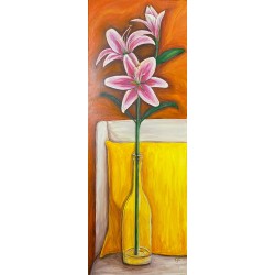 Stargazer Lilies on Orange