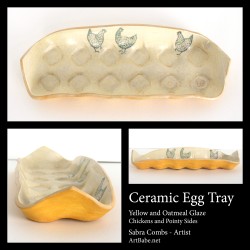 Egg Tray - Yellow with Chickens